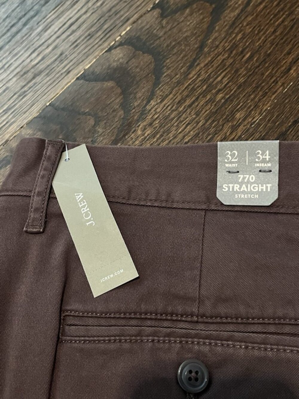 NWT J.Crew 770 Straight Fit Core Stretch Chino Pants Mens Sz 32 X 34 Deep Purple - Picture 2 of 9